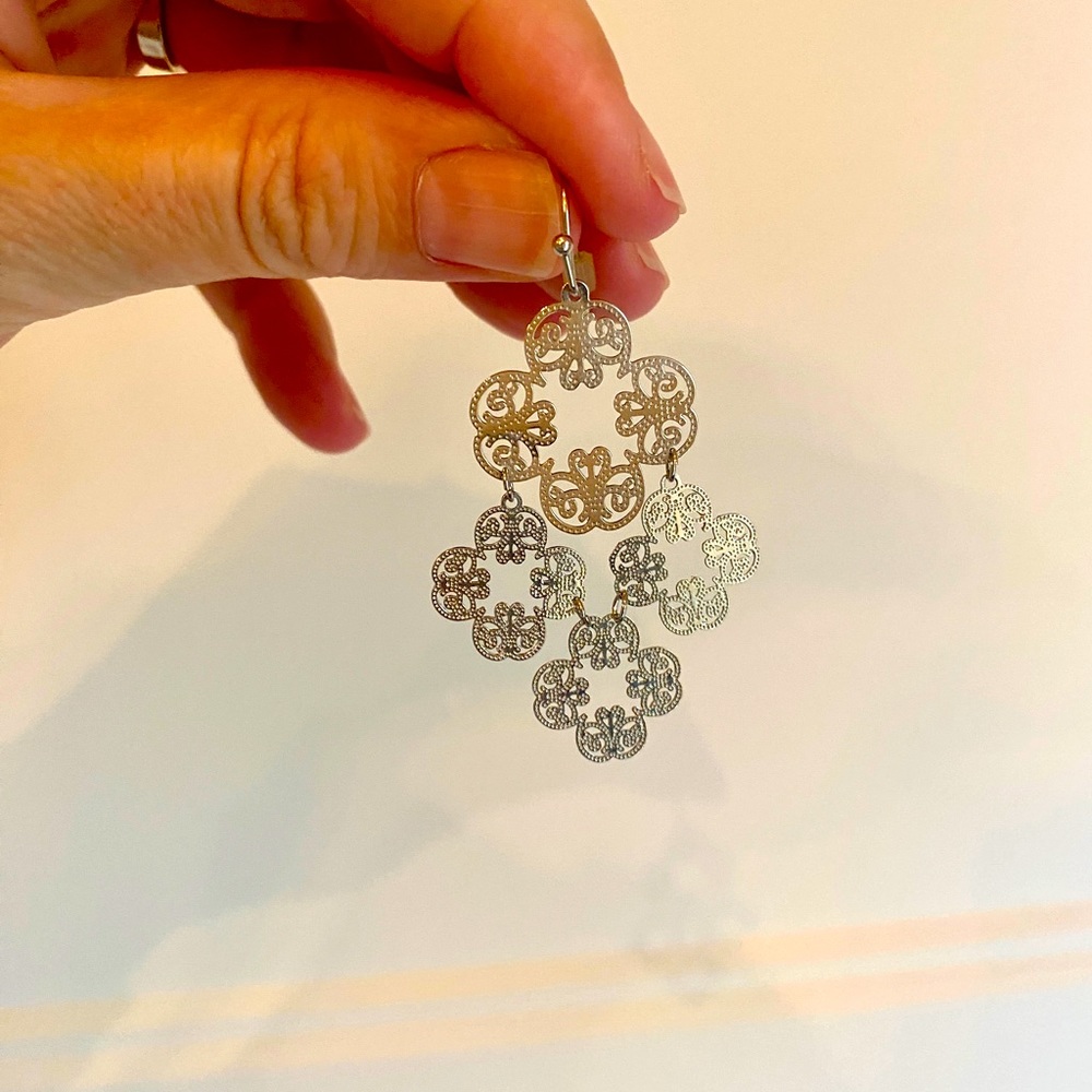 Stella & Dot Silver Earrings
